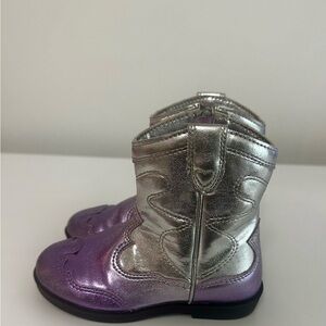 Gently worn Zara kids metallic cowboy boots. Size 7